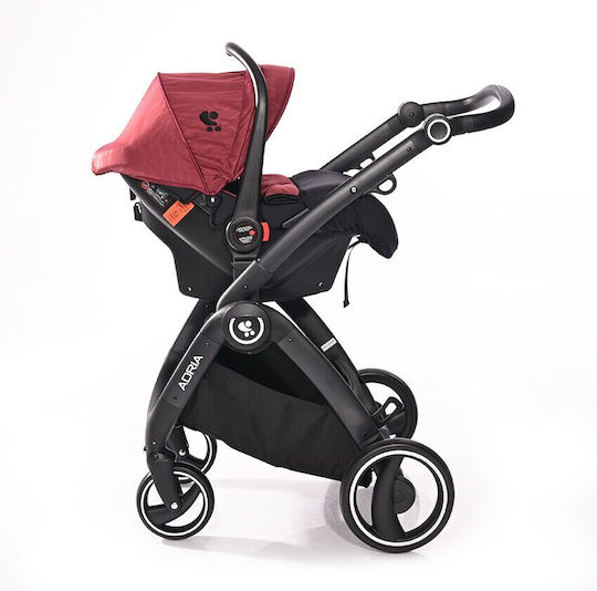 Lorelli Adria Verstellbar 2 in 1 Baby Kinderwagen Geeignet für Neugeborene Black & Red 12.20kg