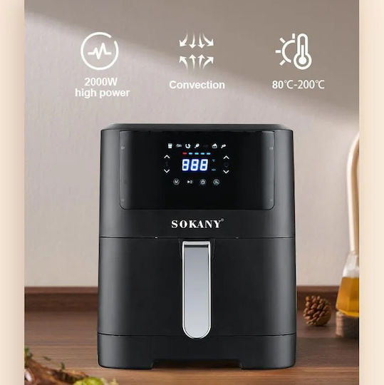 Sokany Еър Фрайър с Wi-Fi 8лт Черен SK-ZG-8043