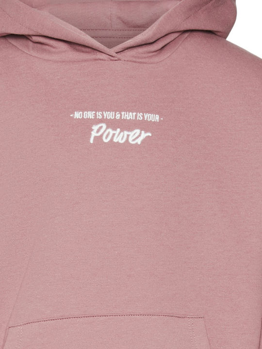 Kinder-Sweatshirt mit Kapuze und Taschen Pink