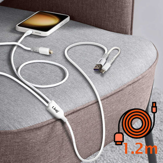 LinQ Regular USB to Type-C / Lightning Cable Μαύρο 1.2m (TPC9132)