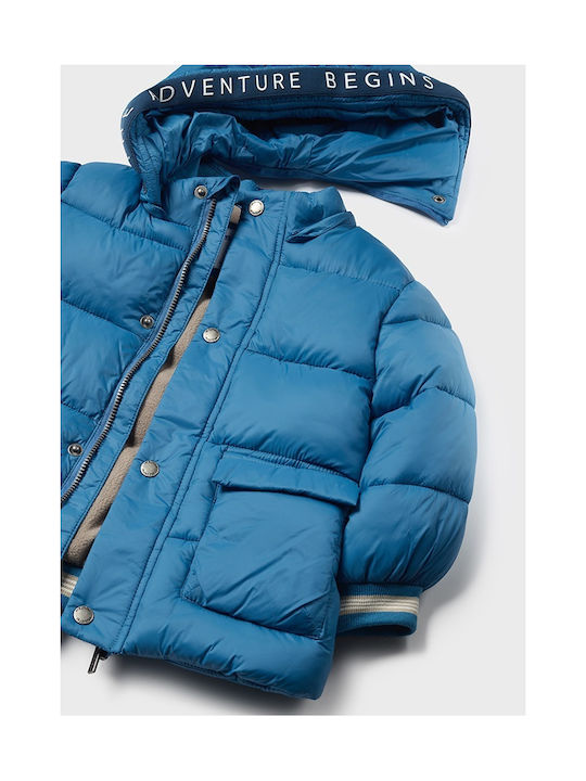 Mayoral Kids Casual Jacket with Hood Blue