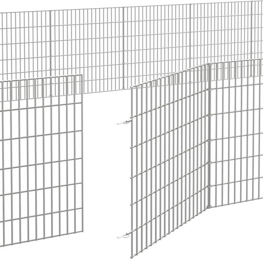 vidaXL 3321345 Galvanized Steel Cage for Rabbits 54x60