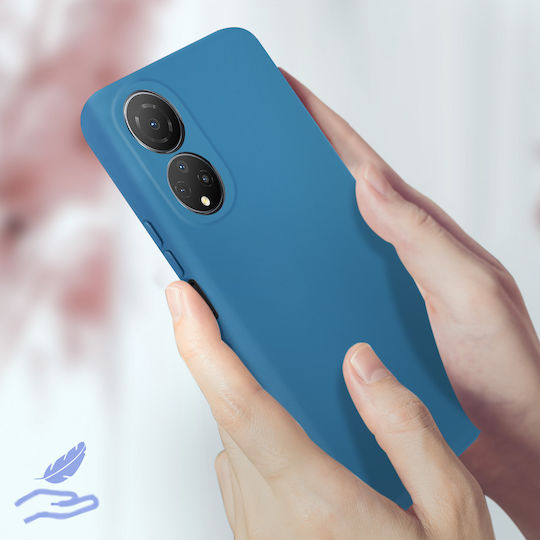 Калъф за Honor X7 Силиконов Полу-твърд С меко покритие Тънък Син