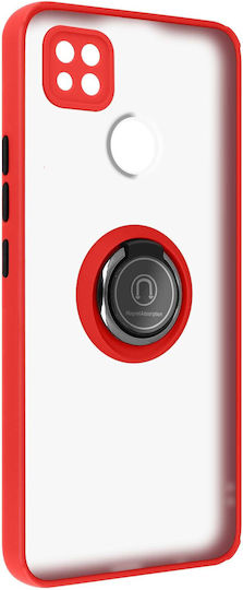 Xiaomi Redmi 10a Case Bi-material Metallic Ring Video Stand Red