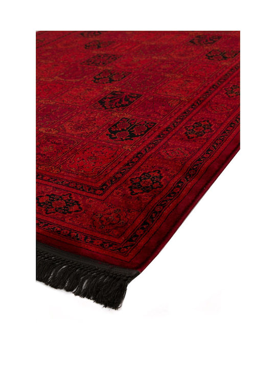 Royal Carpet Afgan Lucrat manual Covor Rectangular cu franjuri D.red