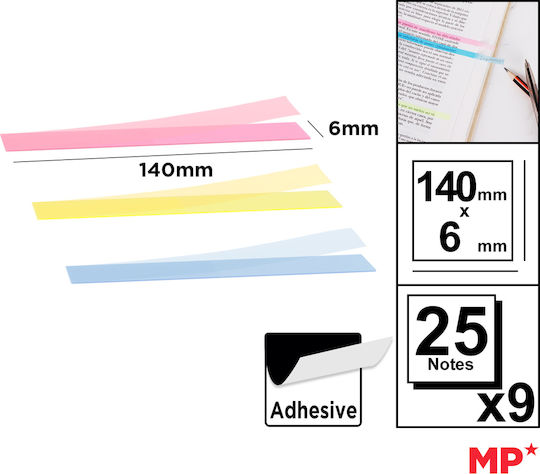 Mp Sticky Note Pads Pn352-02 Transparent 140x6mm 225pcs