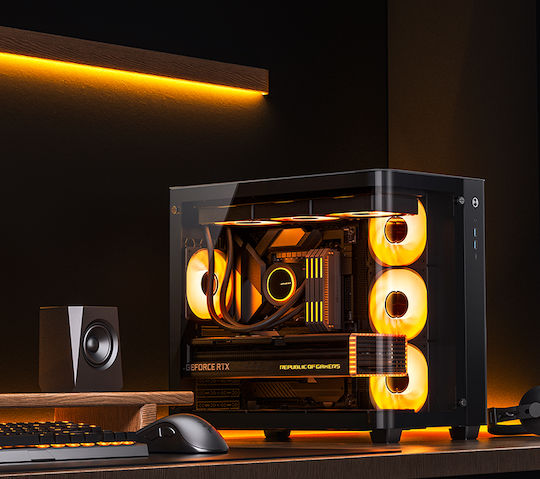 Jonsbo TK-3 Gaming Midi Tower Κουτί Υπολογιστή με Πλαϊνό Παράθυρο Μαύρο