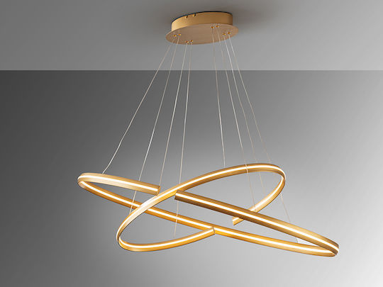 Elipse Pendant Light Gold 120x60cm