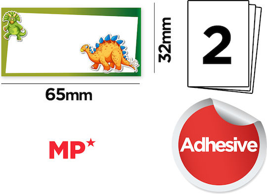 Mp Notebook Labels Pn125-109 65x32mm 8 Designs 16pcs