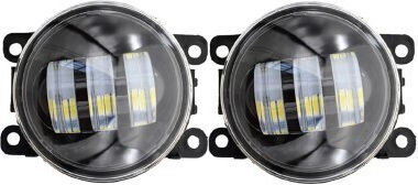 Set de 2 Lumini de Ceață LED Dacia Renault Nissan Lumină Albă Diametru 3" 90mm 30w 12/24v Plug H11 H8