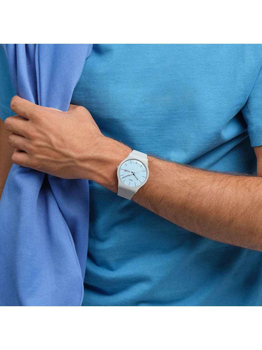 Swatch Sky Unisex Ανδρικό Ρολόι Μπαταρίας με Γκρι Καουτσούκ Λουράκι