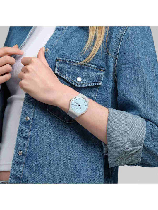 Swatch Sky Unisex Ανδρικό Ρολόι Μπαταρίας με Γκρι Καουτσούκ Λουράκι