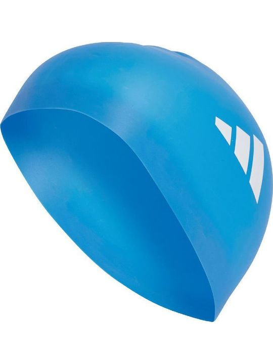 adidas 3-Stripes Silicone Adults Swimming Cap Blue