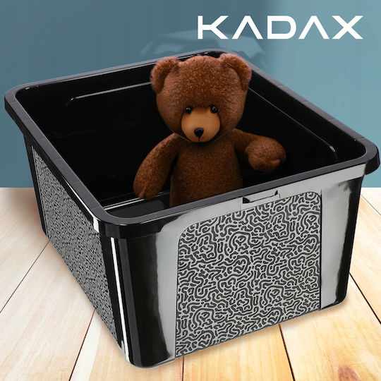 Kadax Πλαστικό Κουτί Αποθήκευσης με Καπάκι Μαύρο 20lt