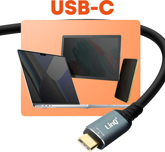 LinQ USB 2.0 Cable USB-C male - VGA Γκρι 1.8m TPC-VVGA18