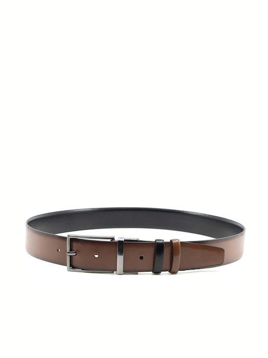 2021 Men's Belt from Artificial Leather Double Sided Blue / Brown
