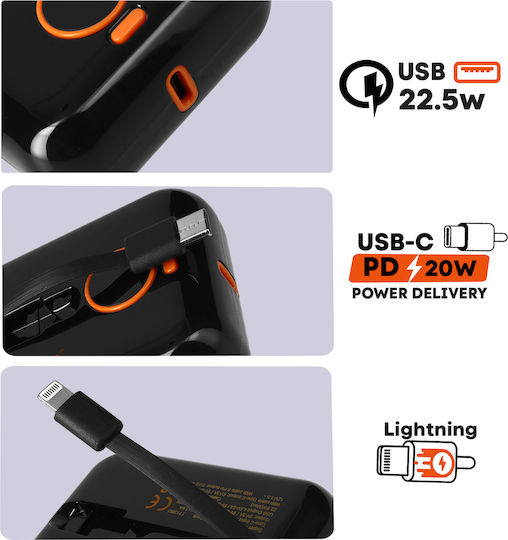 LinQ TT13803 Power Bank 15000mAh 22.5W mit USB-C Ausgangsanschlüsse Schwarz