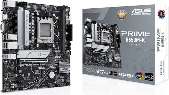 Asus Prime B650M-K Motherboard Micro ATX με AMD AM5 Socket 90MB1F60-M0EAY0