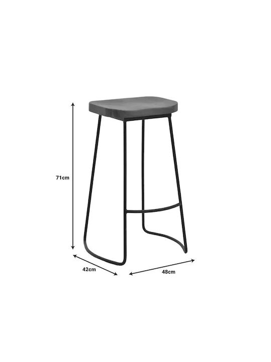 Stool Bar Wooden Lamul Walnut-black 48x42x71cm