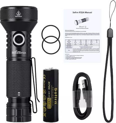 2100lm Rechargeable Led Flashlight Ipx-8 Waterproof Advanced Heat Regulation 21700 Battery