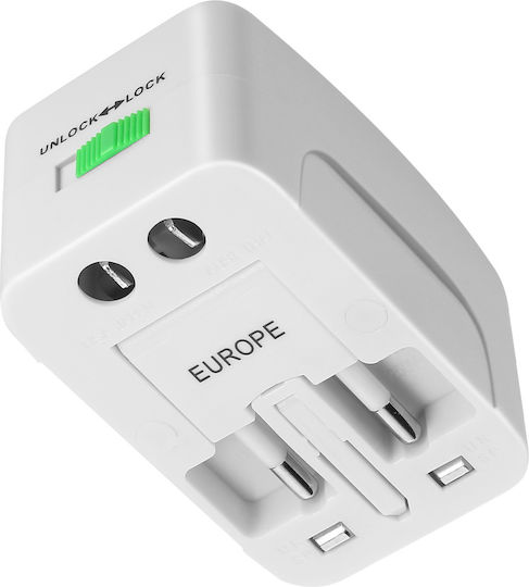 Linq Universal Reiseadapter UK EU US Kompakt Langlebig Weiß