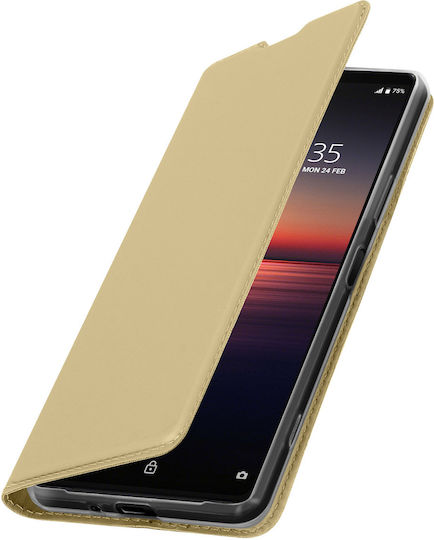Carcasă portofel slim flip seria Business Sony Xperia 1 2 auriu