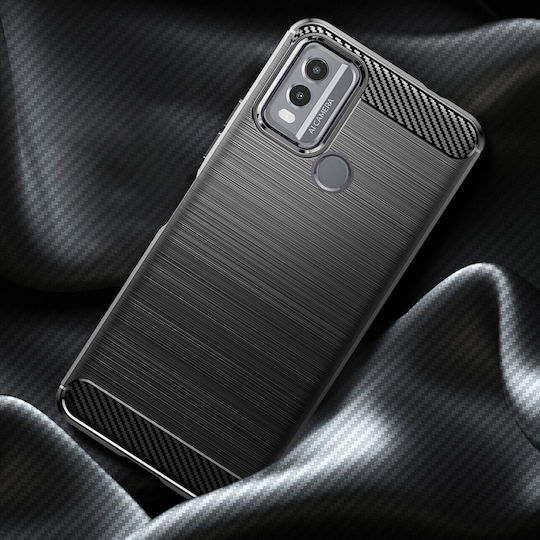 Калъф Avizar за Nokia C22 с четкан ефект, силиконов, черен