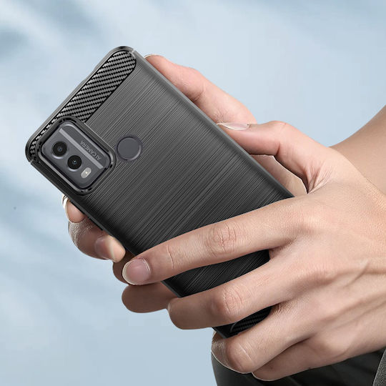 Калъф Avizar за Nokia C22 с четкан ефект, силиконов, черен