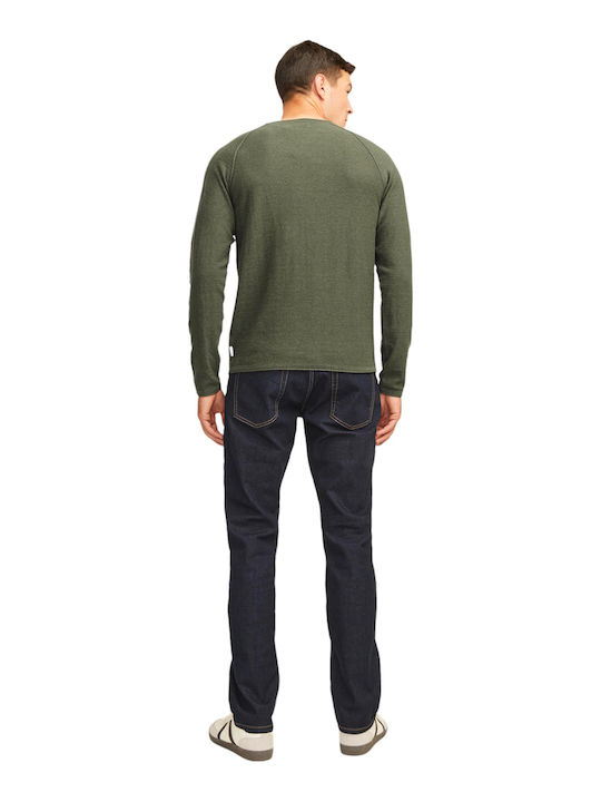 Jack & Jones Crew Neck Ανδρική Μπλούζα Μακρυμάνικη Olive Night