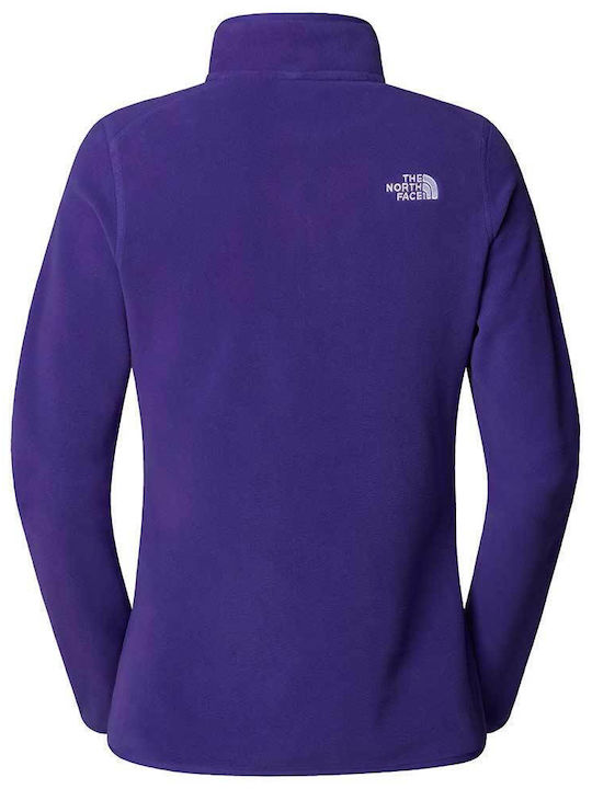 100 Glacier 1/4 Women's Fleece Blouse Long Sleeve with Zipper Purple