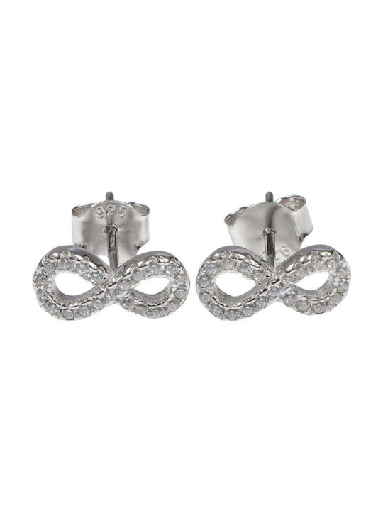 925 Silver Earrings Small Infinity Stones