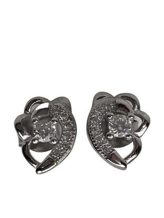 925 Silber Ohrringe Herz Blume