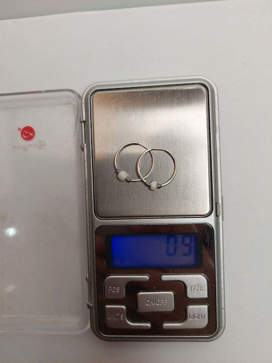 Cercei din argint 925, cerc de 15mm, piatră albă Jolie Silver 0.9g, 2cm X 1.3cm