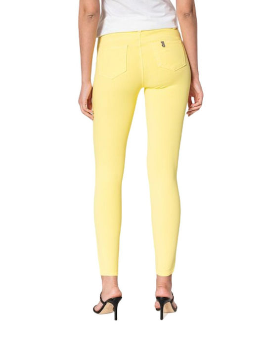 Liu Jo Women's High-waisted Fabric Trousers in Skinny Fit Yellow