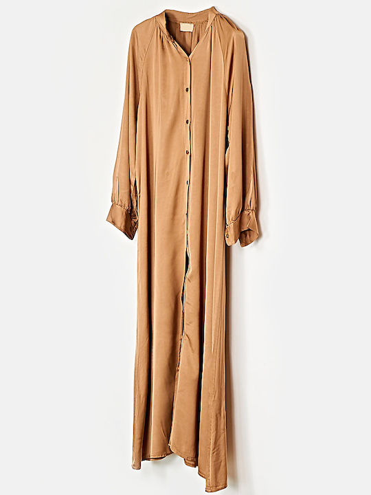 Cuca Maxi Shirt Dress Dress Beige