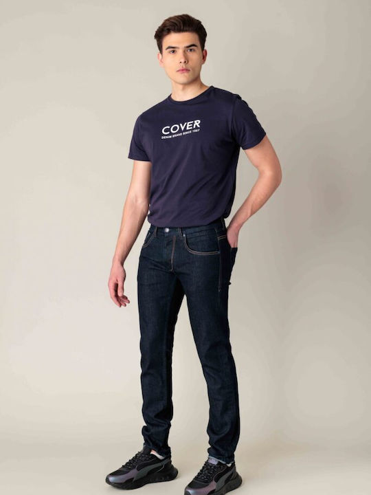 Cover Jeans Teddy Men's Jeans Pants in Slim Fit Dark Blue