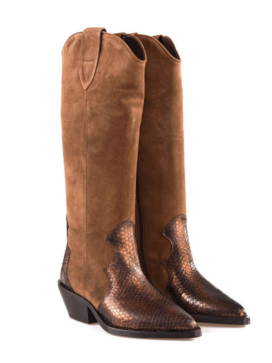 Alpe Damen Cowboy-Stiefeletten Braun