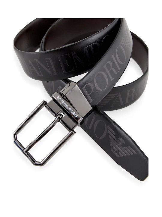 Emporio Armani Men's Leather Double Sided Belt Black