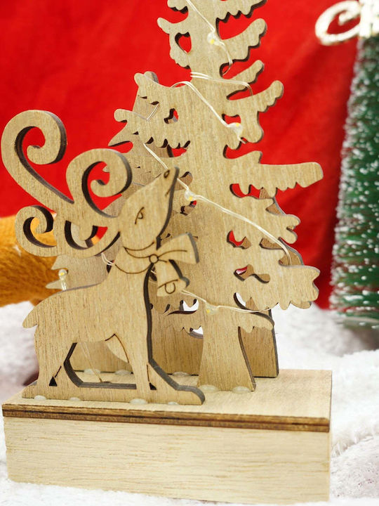 Beleuchtet Weihnachtliche Holz Figur Hirsche Braun