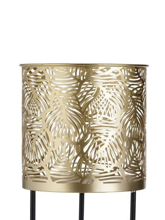 Planter Metal Gold with Stand 16x16x60cm.