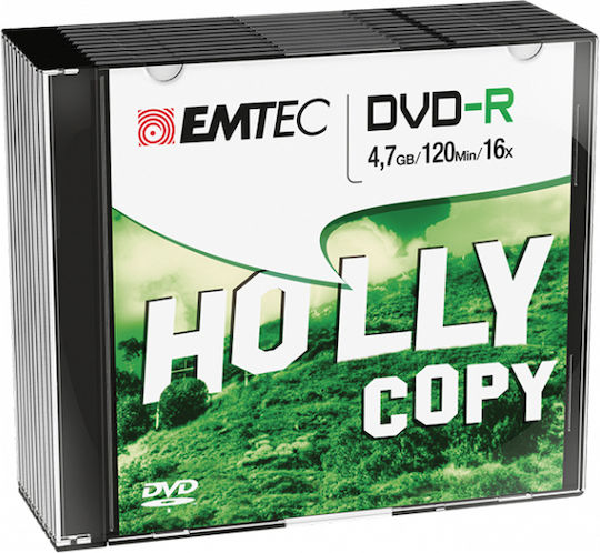 Emtec Slim Εγγράψιμα DVD-R 16x 4.7GB Cake Box 10τμχ
