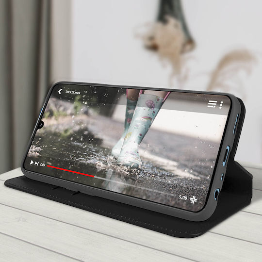 Husă Oppo A16 A16s Tip Portofel cu Suport Video Negru