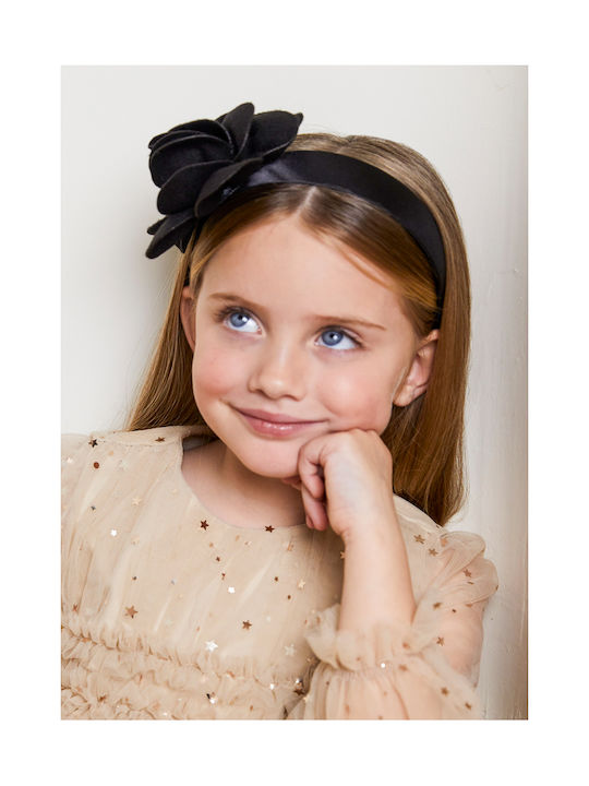 Abel & Lula Black Kids Headband with Flower