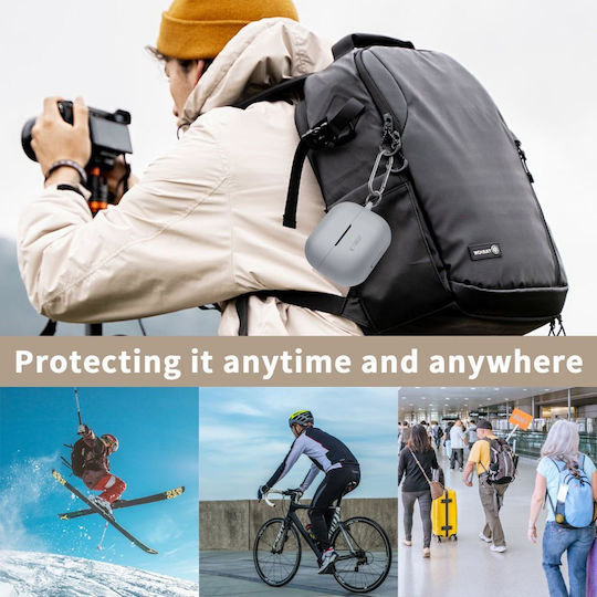 Tech-Protect Silicone Hook Θήκη Σιλικόνης με Γάντζο σε Μαύρο χρώμα για Samsung Galaxy Buds 3 / 3 FE / 3 Pro