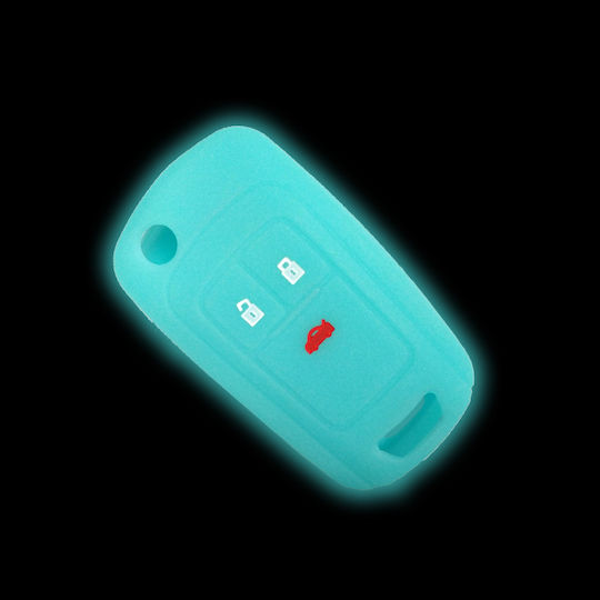 Car Key Cover Case made of with 3 Buttons for Opel in Blue Color