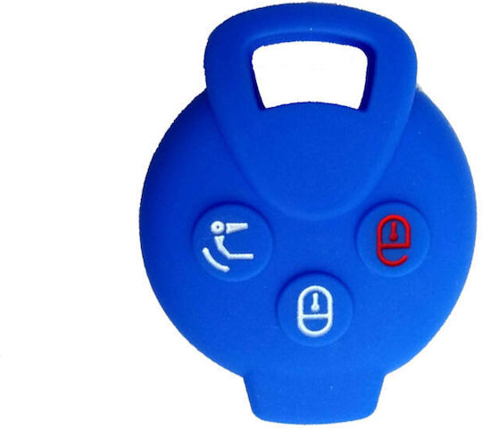 Car Key Cover Case made of with 3 Buttons for Smart in Red Color