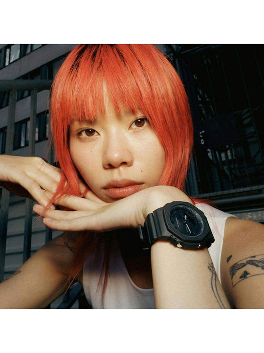 Casio G-shock Ψηφιακό Ανδρικό Ρολόι Χρονογράφος Μπαταρίας με Μαύρο Καουτσούκ Λουράκι