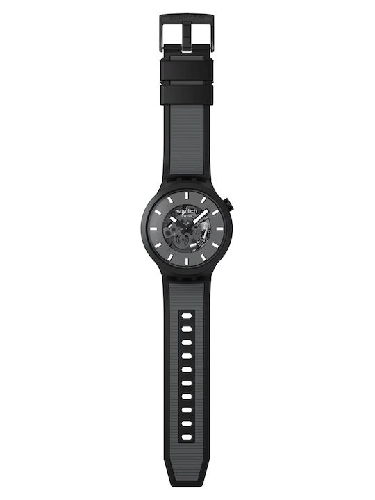 Swatch Мъжки Часовник На Батерия Сив Каучуков Каишка