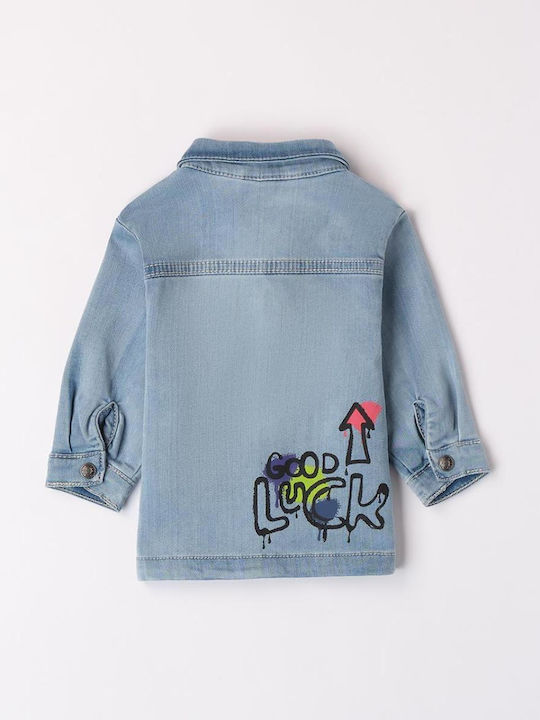 Kids Shirt Long Sleeve Denim Light Blue