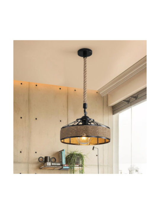 Lamp Pendant Light with Rope Brown